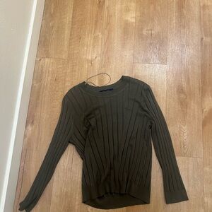 Olive Green Ribbed Sweater